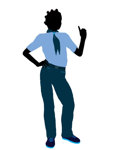 African american girl scout ilustracja silhoue — Zdjęcie stockowe