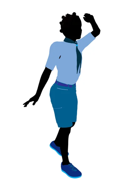 Illustration Scout fille afro-américaine Silhoue — Photo