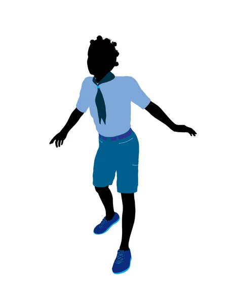 African american girl scout ilustrace silhoue — Stock fotografie