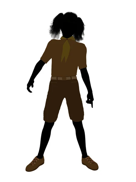 Girl scout illustration siluett — Stockfoto