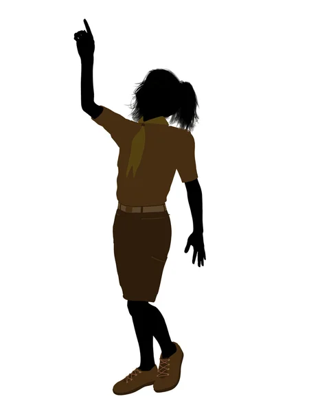 Girl scout illustratie silhouet — Stockfoto