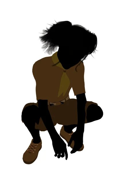 Girl scout illustration siluett — Stockfoto