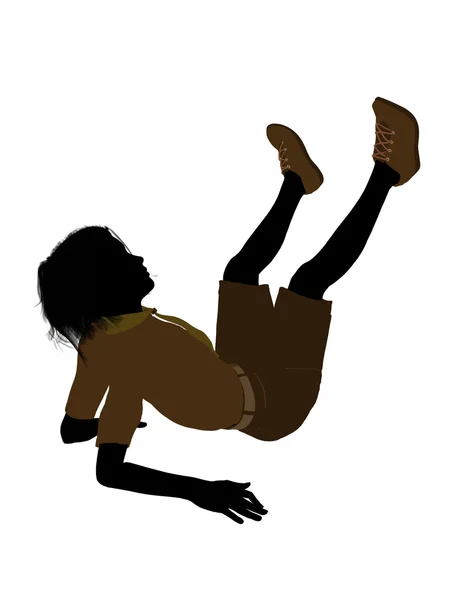 Дівчина скаутська ілюстрація силует — стокове фото