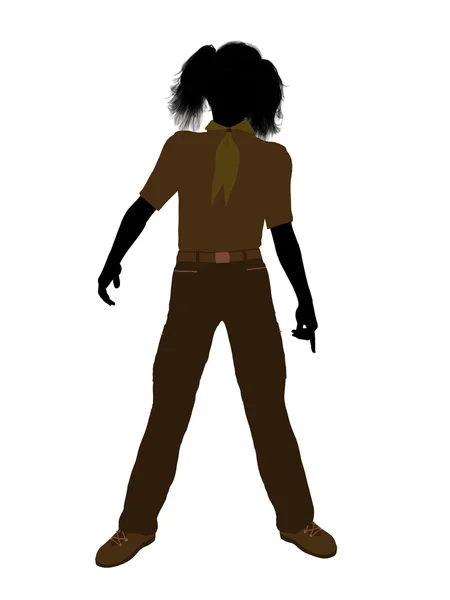 Illustration scout fille Silhouette — Photo