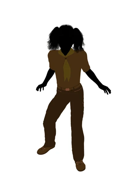Girl Scout Illustration Silhouette — Stock Photo, Image