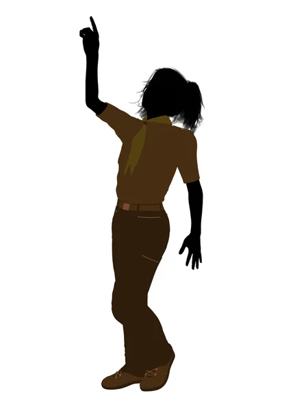 Girl scout illustratie silhouet — Stockfoto