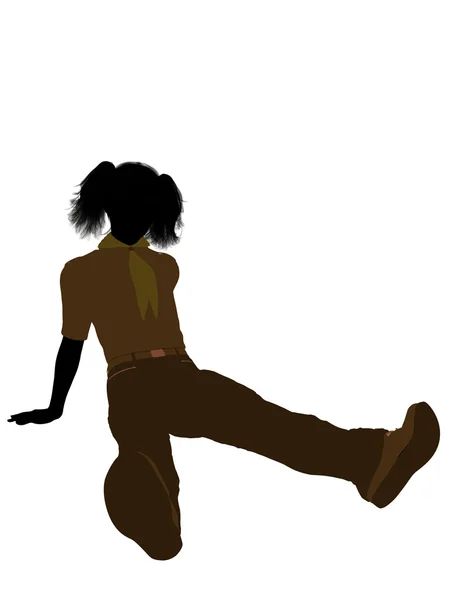 Girl Scout Illustration Silhouette — Stock Photo, Image
