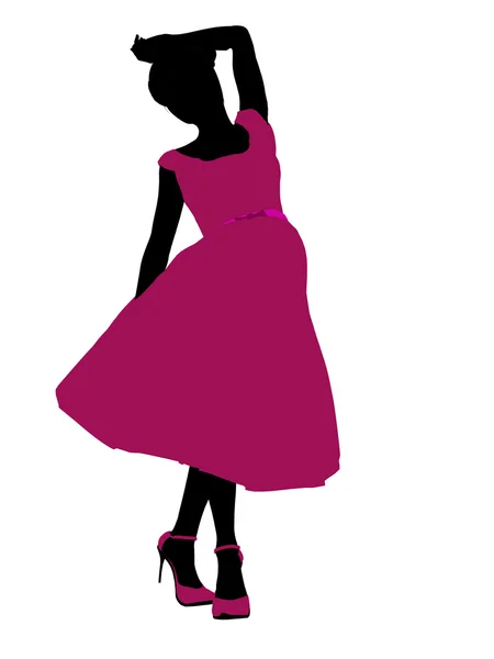 Prom Girl Illustration Silhouette — Stock Photo, Image