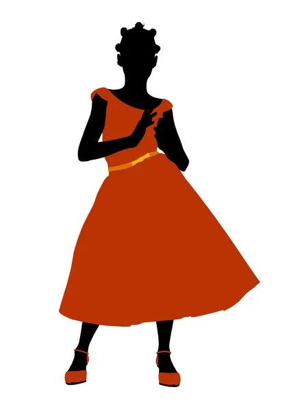 Afrikansk amerikansk rom pige illustration silhuet - Stock-foto