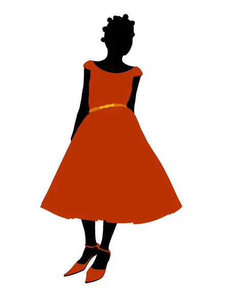 Illustration fille de bal afro-américain Silhouette — Photo