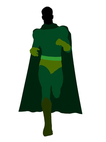 男性的超级英雄的插图剪影 — 图库照片