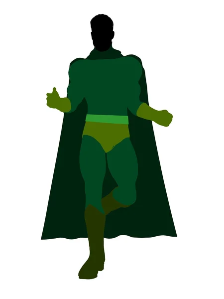 Manliga superhjälten illustration siluett — Stockfoto