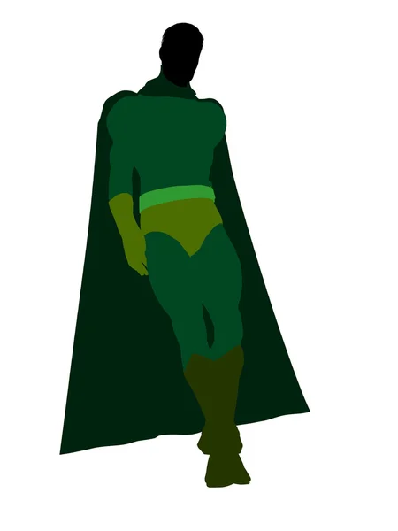 Manliga superhjälten illustration siluett — Stockfoto