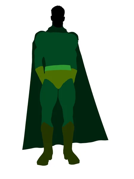 Masculino super herói ilustração silhueta — Fotografia de Stock