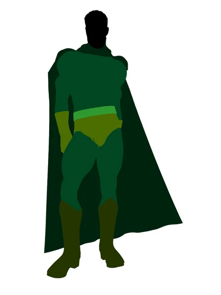 पुरुष सुपर हीरो इलस्ट्रेशन सिल्हूट — स्टॉक फ़ोटो, इमेज