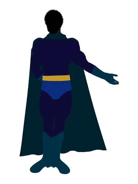 Ilustração de super herói afro-americano Silhoue — Fotografia de Stock