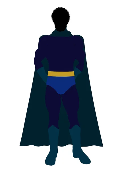 stock image African American Super Hero Illustration Silhoue