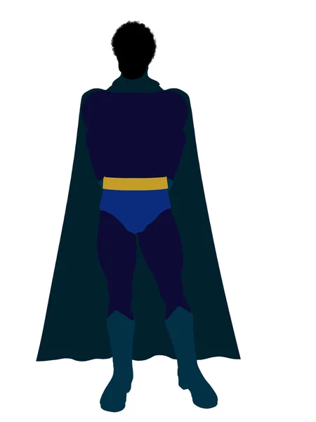 Africké americké super hrdina ilustrace silhoue — Stock fotografie