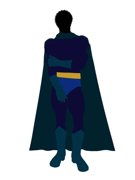 stock image African American Super Hero Illustration Silhoue