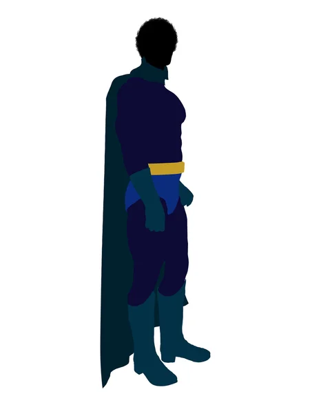 Super héros afro-américain Illustration Silhoue — Photo