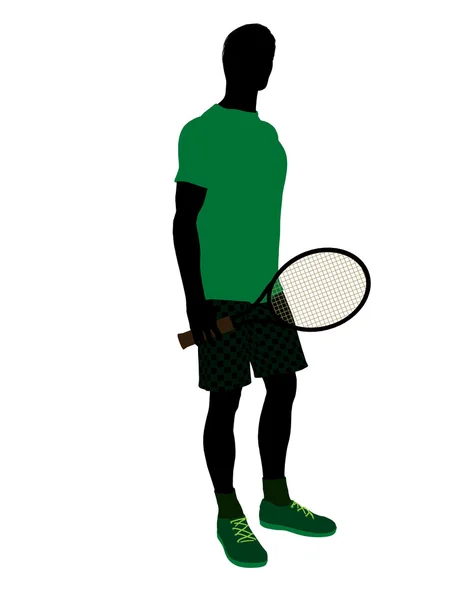 Tenisiści gracz ilustracja sylwetka — Zdjęcie stockowe