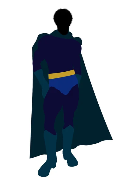 Super héros afro-américain Illustration Silhoue — Photo