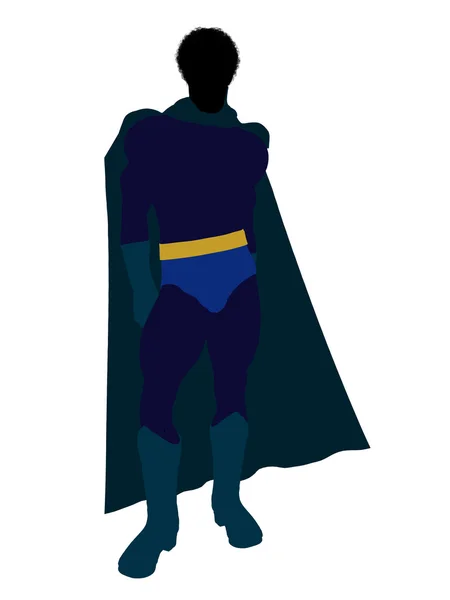 Súper héroe afroamericano Ilustración Silhoue — Foto de Stock
