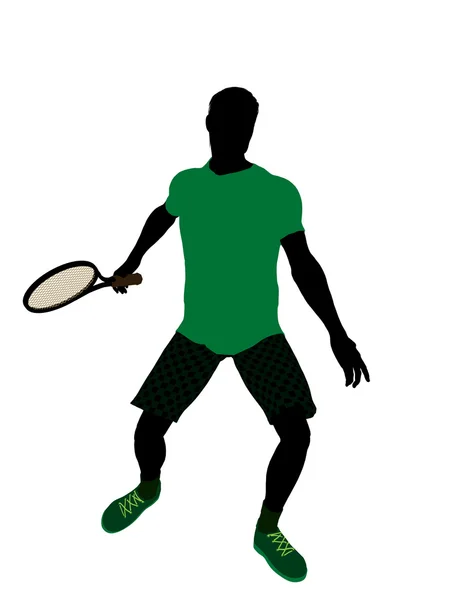 Manliga tennis spelare illustration siluett — Stockfoto