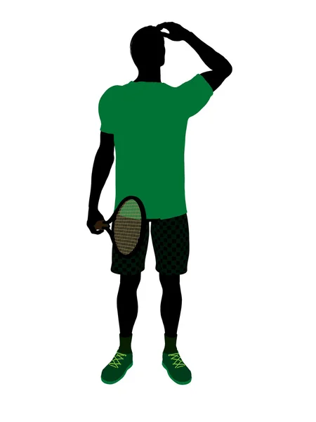 Mužský tenisový hráč ilustrace silhouette — Stock fotografie