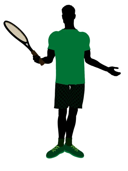 Mužský tenisový hráč ilustrace silhouette — Stock fotografie