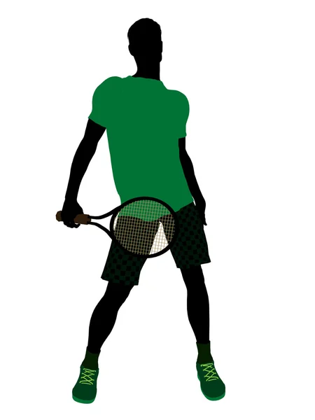 Männliche Tennisspieler Illustration Silhouette — Stockfoto