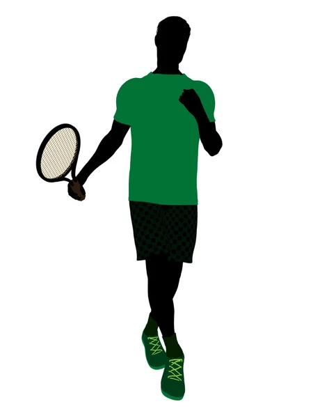 Mannelijke tennis speler illustratie silhouet — Stockfoto
