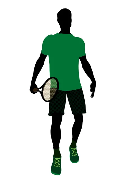 Чоловічий тенісист Ілюстрація силует — стокове фото
