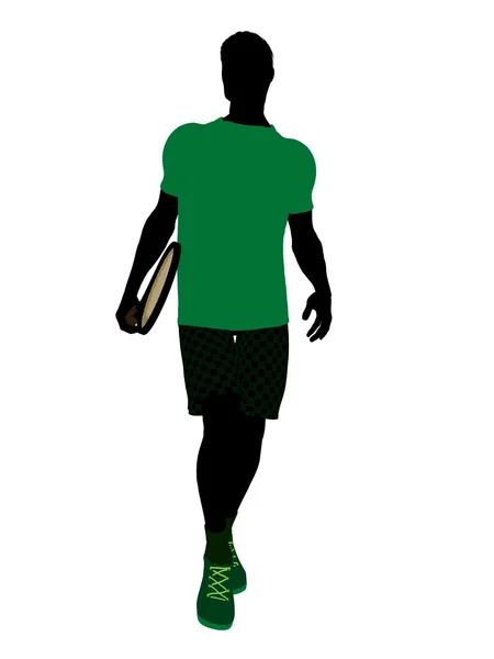 Maschio tennista illustrazione silhouette — Foto Stock