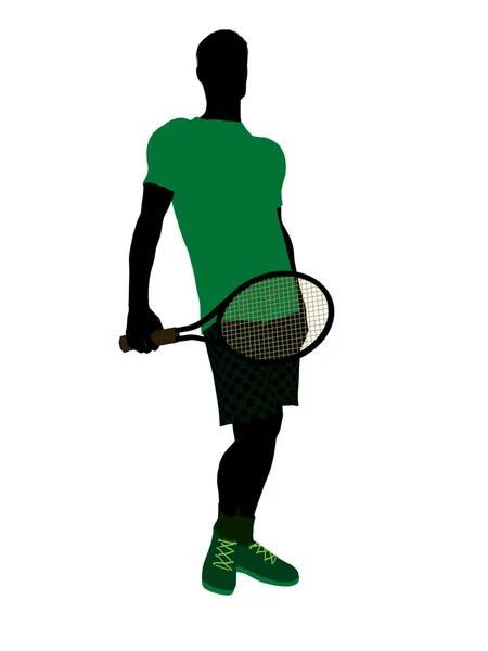 Jogador de tênis masculino ilustração silhueta — Fotografia de Stock