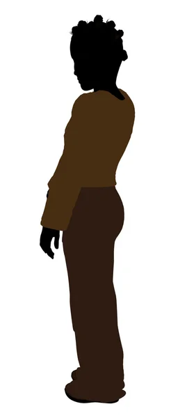 Africano Americano Adolescente Ilustração Silhouett — Fotografia de Stock