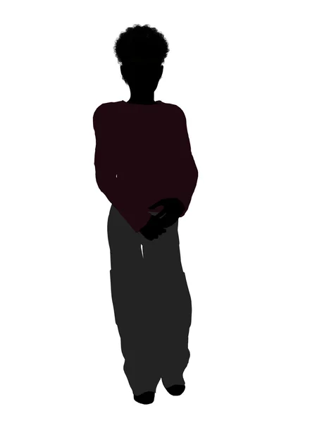 Afro-américain mâle adolescent illustration silh — Photo