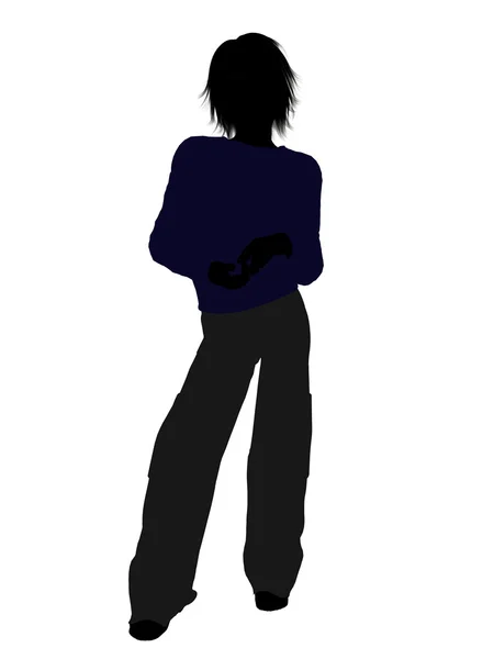 Mannelijke tiener illustratie silhouet — Stockfoto