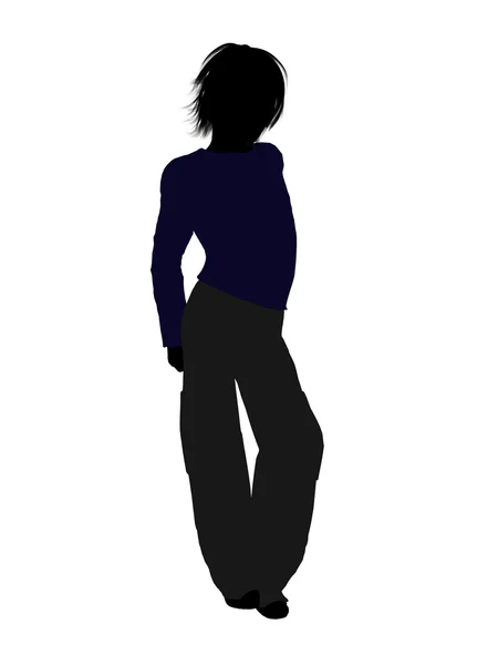 Masculino adolescente ilustração silhueta — Fotografia de Stock