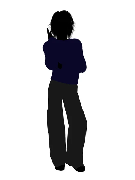Masculino adolescente ilustração silhueta — Fotografia de Stock