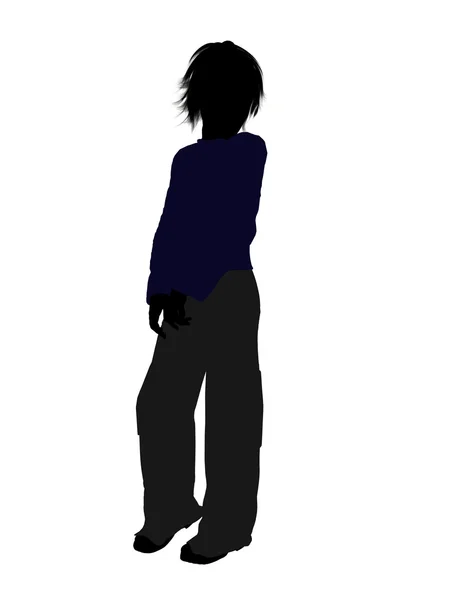 Mannelijke tiener illustratie silhouet — Stockfoto