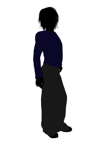 Homme adolescent illustration silhouette — Photo