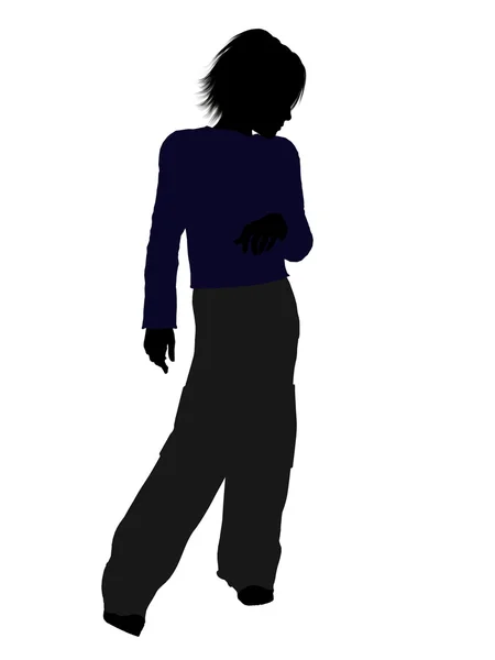 Male Teenager Illustration Silhouette — Stock Photo, Image