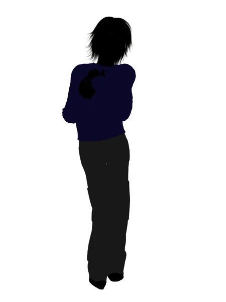Masculin Teenager Illustration Silhouette — Fotografie, imagine de stoc