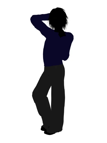 Male Teenager Illustration Silhouette — Stock Photo, Image