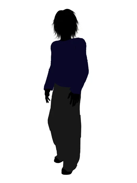 Mužské teenager ilustrace silhouette — Stock fotografie