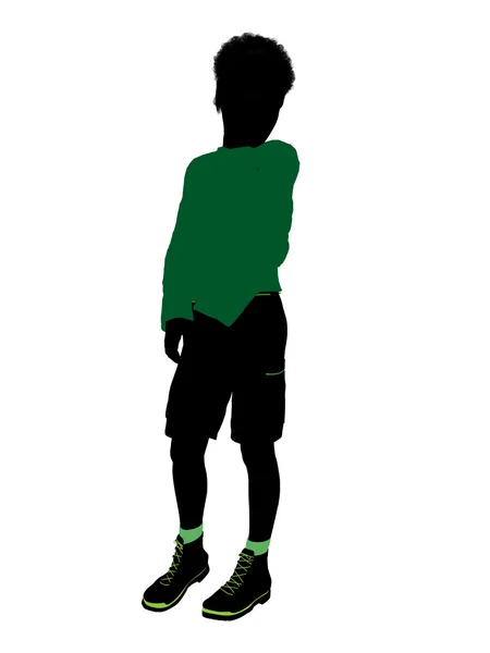 Αφρικανική αμερικανική αρσενικό έφηβος εικονογράφηση silh — Φωτογραφία Αρχείου