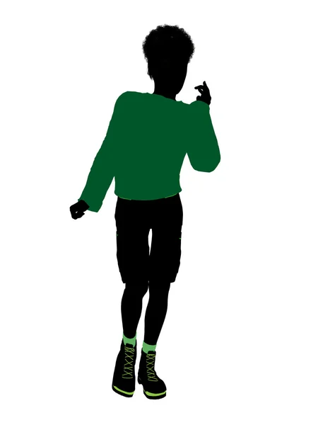 Afrikanska amerikanska manliga tonåring illustration silhuetten — Stockfoto