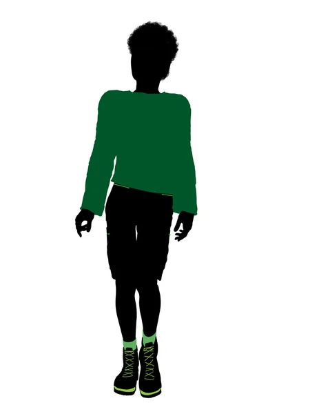 Αφρικανική αμερικανική αρσενικό έφηβος εικονογράφηση silh — Φωτογραφία Αρχείου