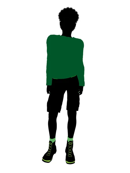 Afryki amerykański mężczyzna nastolatek ilustracja silh — Zdjęcie stockowe